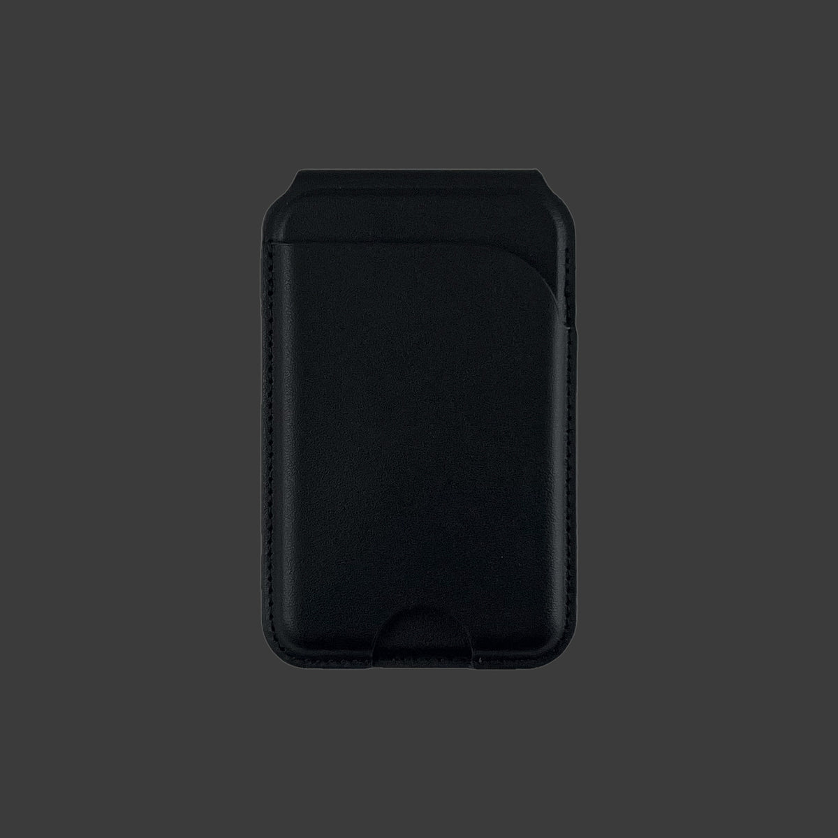 Black personalised MagSafe-compatible card wallet, front view