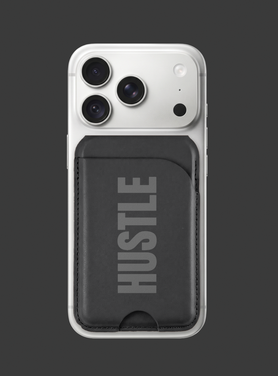 Black Personalised MagSafe-Compatible Wallet, sample design