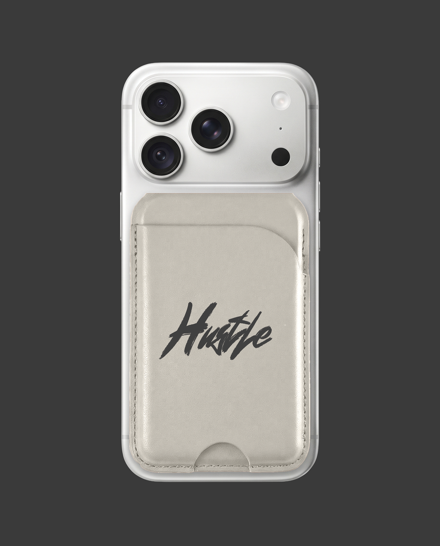 Grey Personalised MagSafe-Compatible Wallet, sample design